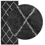 Voir la diapositive 3 : VIDAXL Tapis shaggy a poils longs moderne noir et creme 80x200 cm