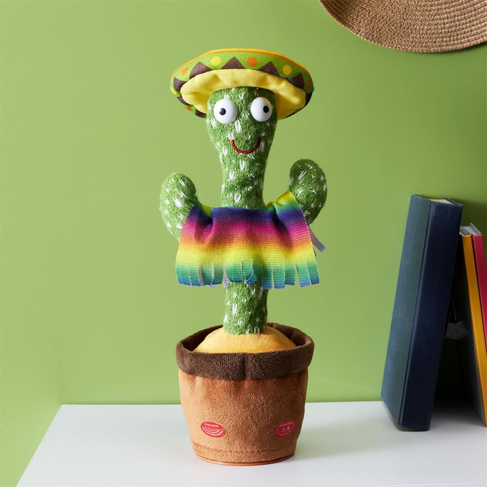Voir la diapositive 4 : Jeux 2 momes Peluche Déco  Cactus Musical Dansant  31cm Vert