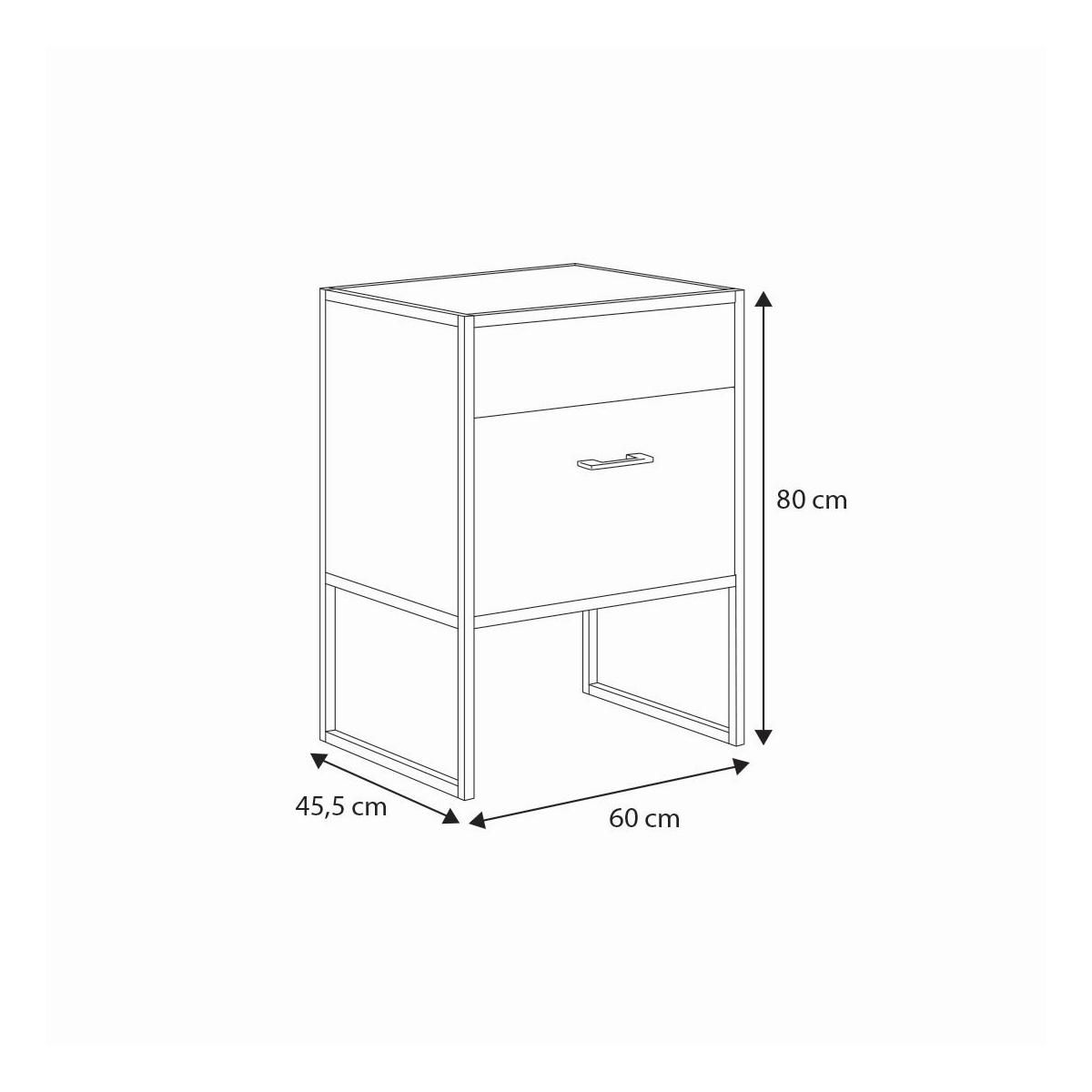KOBI Table de Chevet AURA en Bois et Métal - Élégance Industrielle
