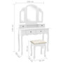 Voir la diapositive 6 : VIDAXL Ensemble de coiffeuse et tabouret Blanc 100x40x146 cm Paulownia