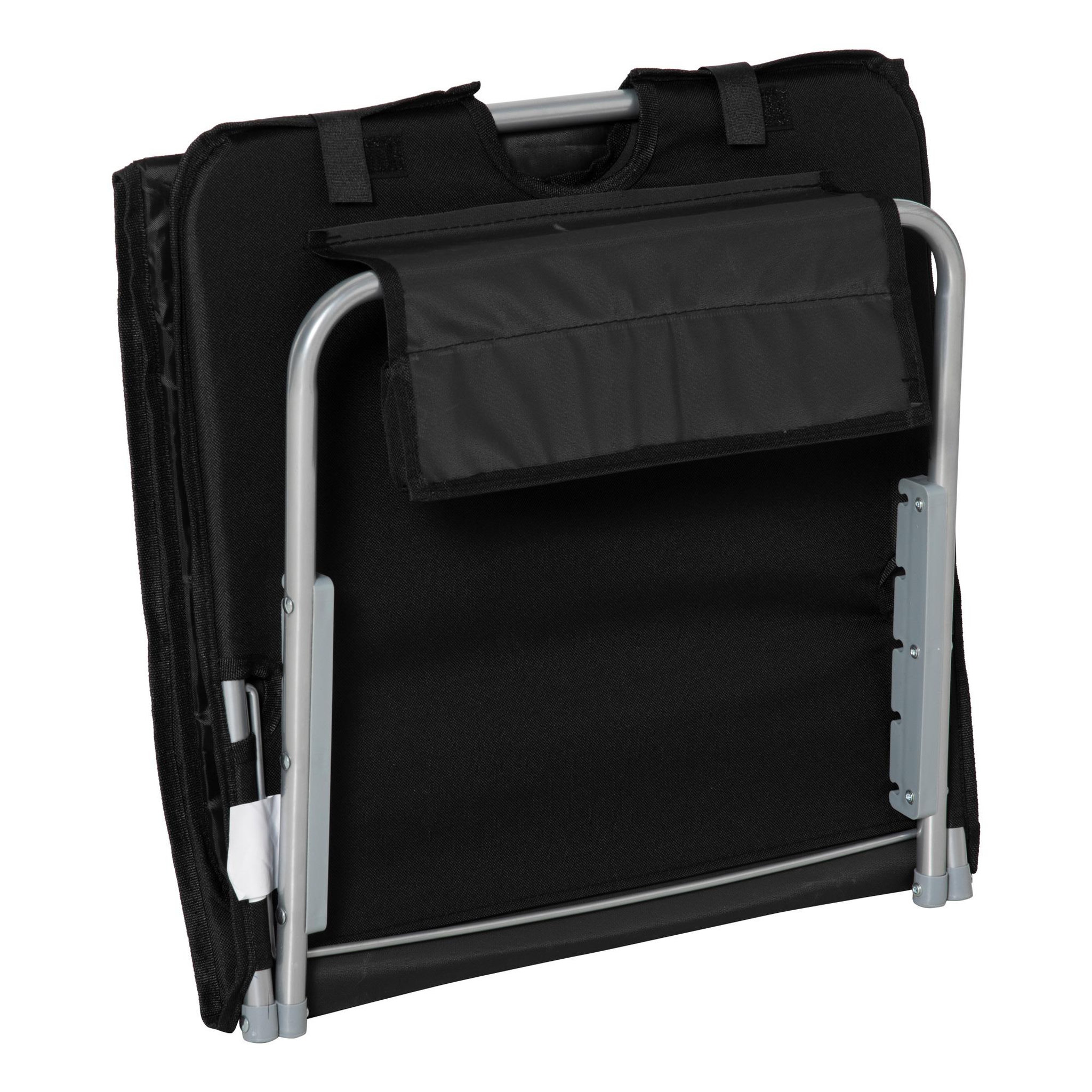 Voir la diapositive 4 : OUTSUNNY Lot de 2 tapis de plage rembourré - matelas de plage - nattes de plage - dossier inclinable multi-positions - sac transport inclus - métal polyester PE noir