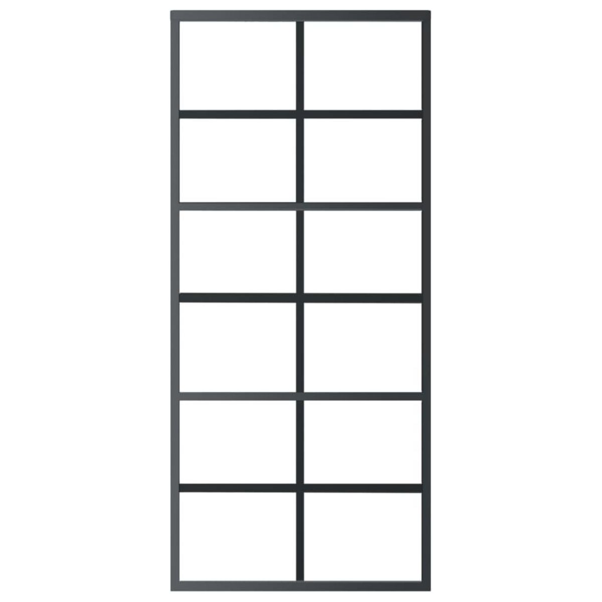 VIDAXL Porte coulissante et quincaillerie Verre et Aluminium 90x205 cm