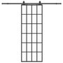 Voir la diapositive 2 : VIDAXL Porte coulissante kit de quincaillerie noir 76x205 cm verre ESG