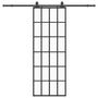 Voir la diapositive 2 : VIDAXL Porte coulissante kit de quincaillerie noir 76x205 cm verre ESG
