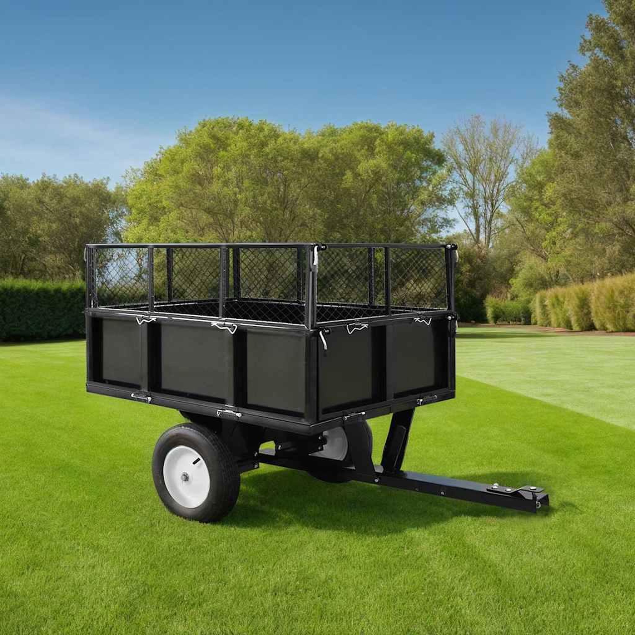 VIDAXL Remorque basculante pour tondeuse de pelouse Charge de 300 kg