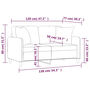 Voir la diapositive 6 : VIDAXL Canape 2 places avec oreillers decoratifs taupe 120 cm tissu