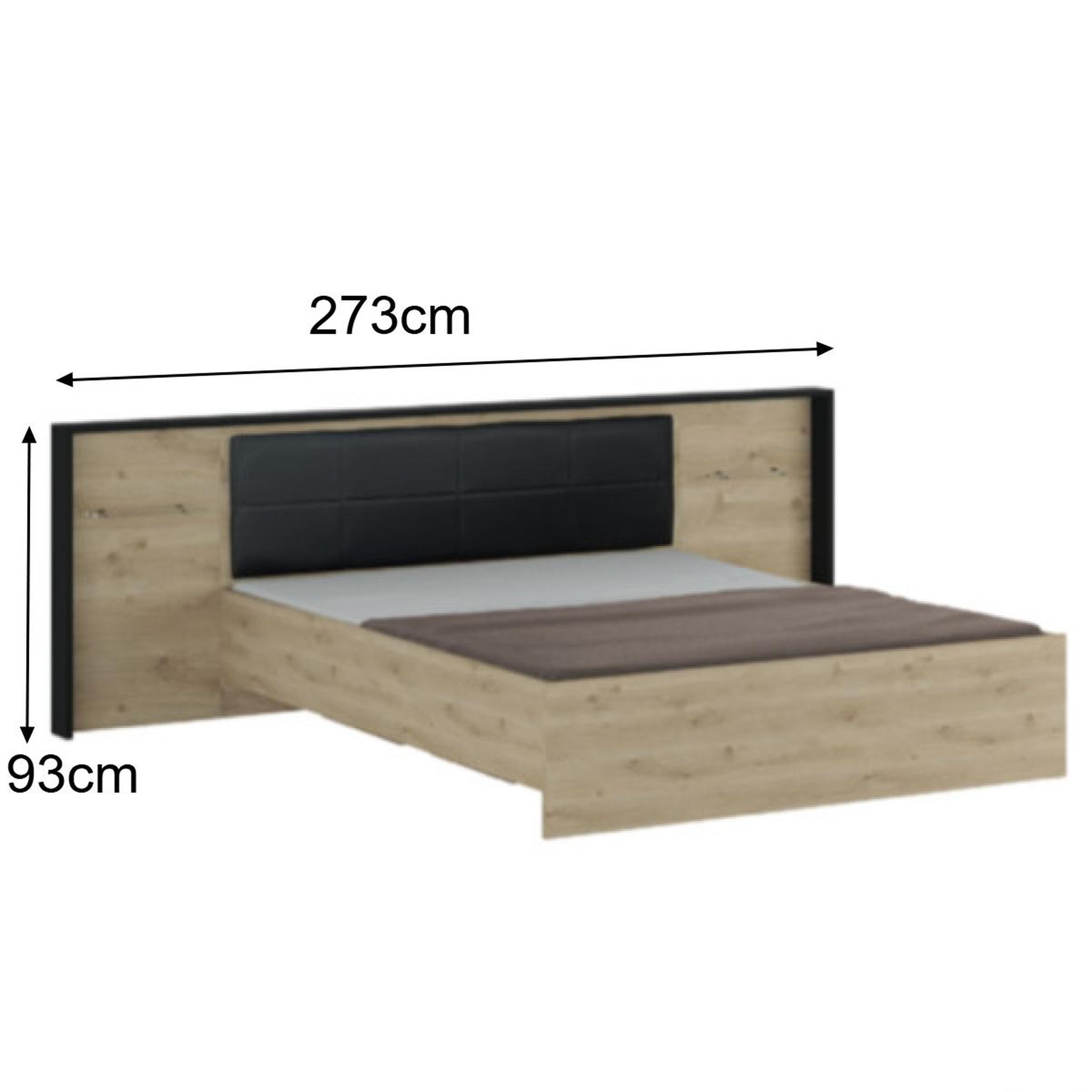 Voir la diapositive 4 : JLC KREATION Lit moderne en bois avec led 160x200cm amelia
