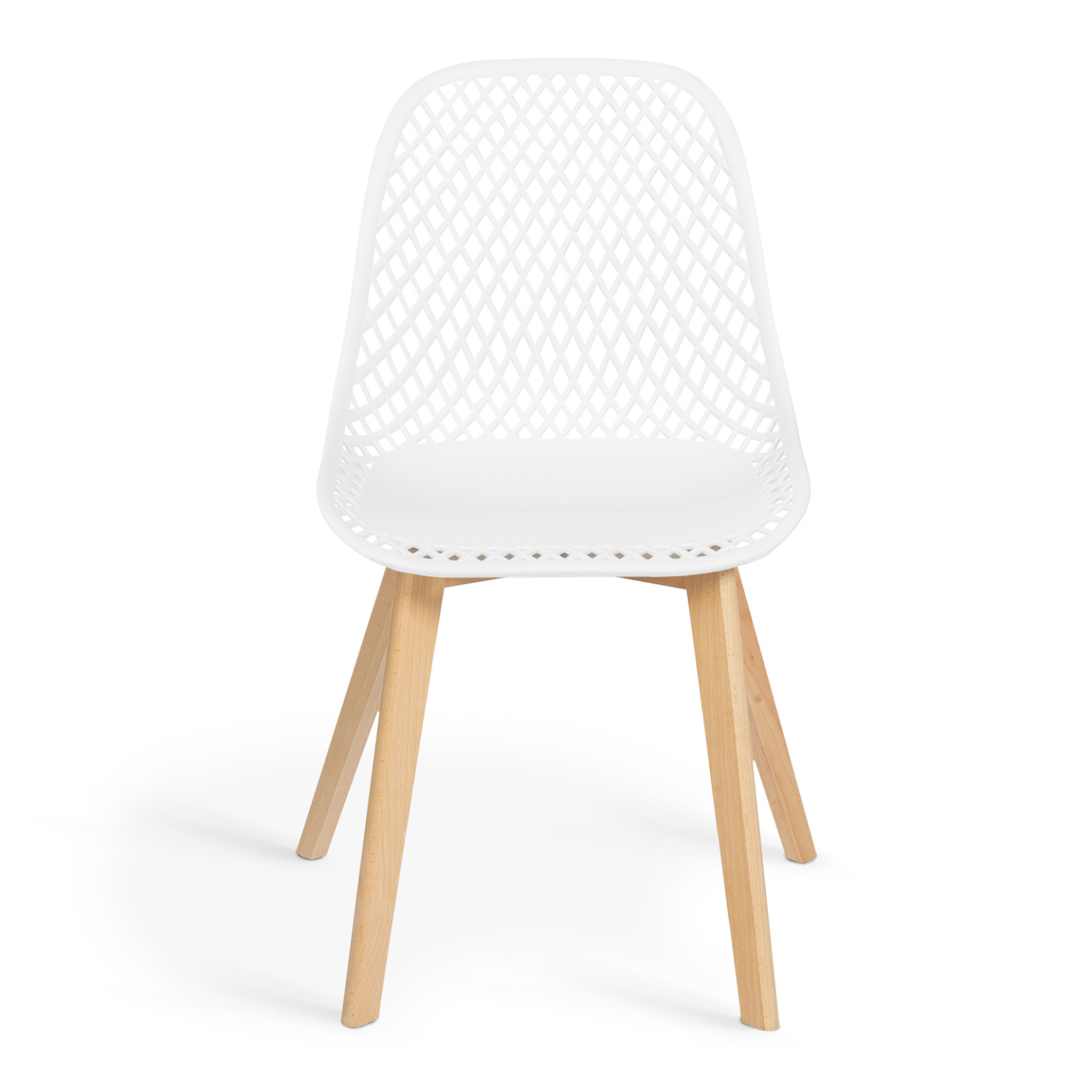 Voir la diapositive 3 : ID MARKET Lot de 6 chaises mandy blanches pour salle à manger