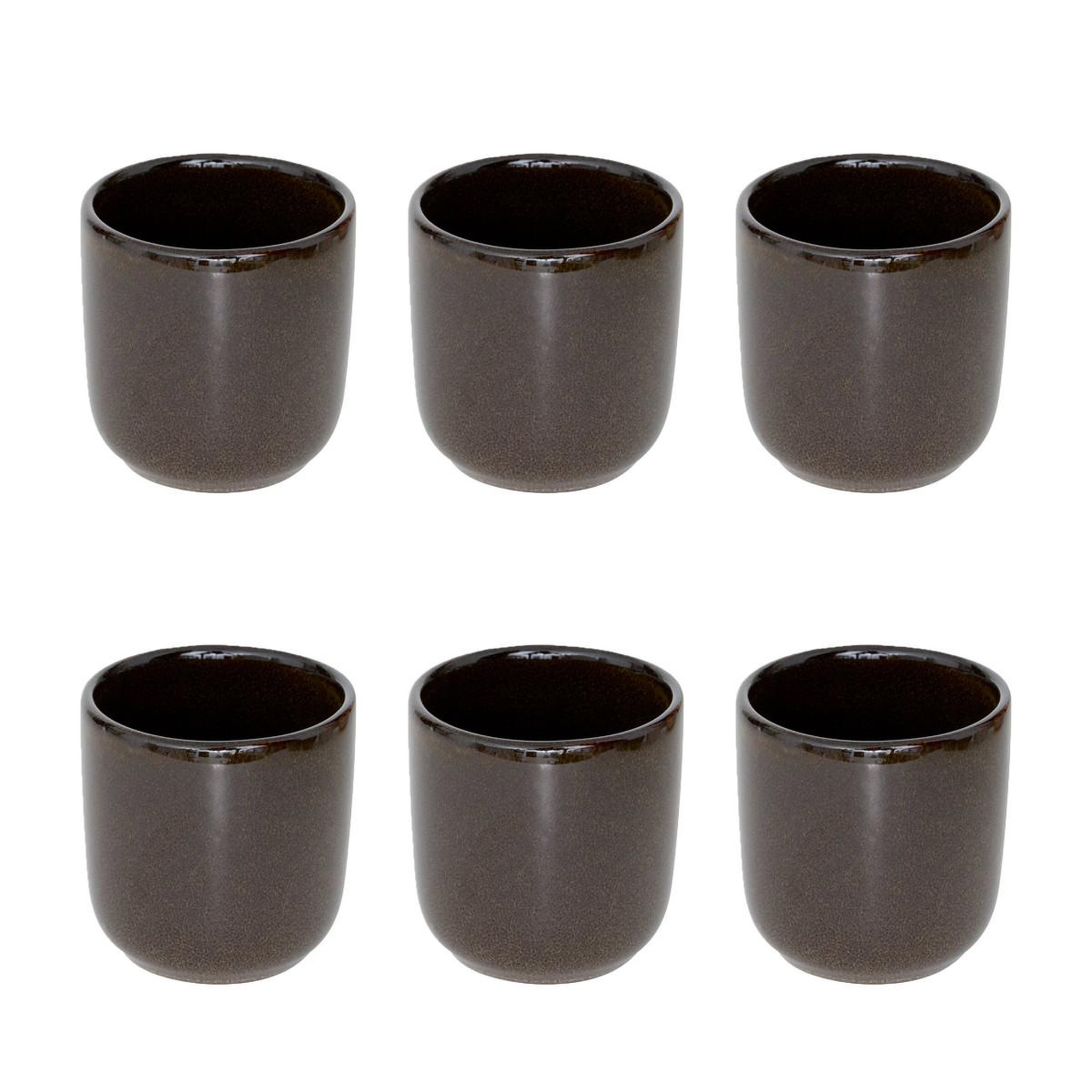 SECRET DE GOURMET Lot de 6 tasses à café  terre inconnue  10cl marron