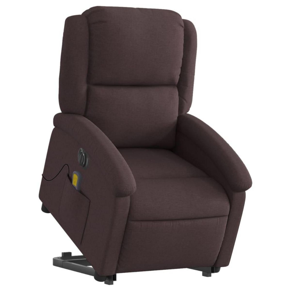 VIDAXL Fauteuil inclinable de massage electrique Marron fonce Tissu