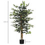 Voir la diapositive 3 : HOMCOM Arbre artificiel plante artificiel ficus banian hauteur 1,3 m tronc branches liane lichen feuilles grand réalisme pot inclus