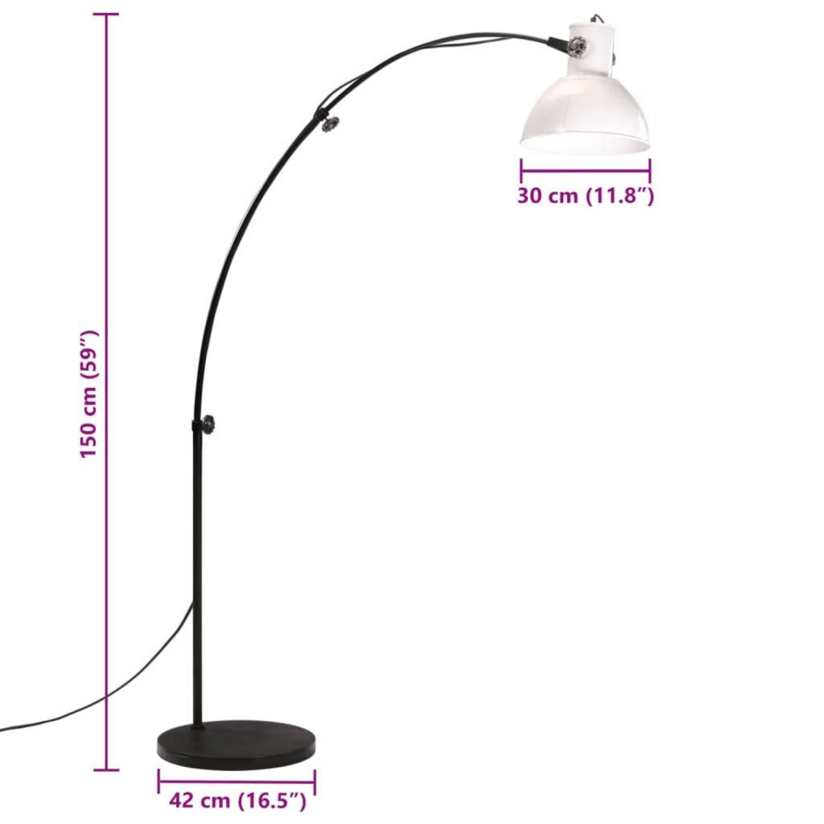 VIDAXL Lampadaire 25 W blanc 150 cm E27