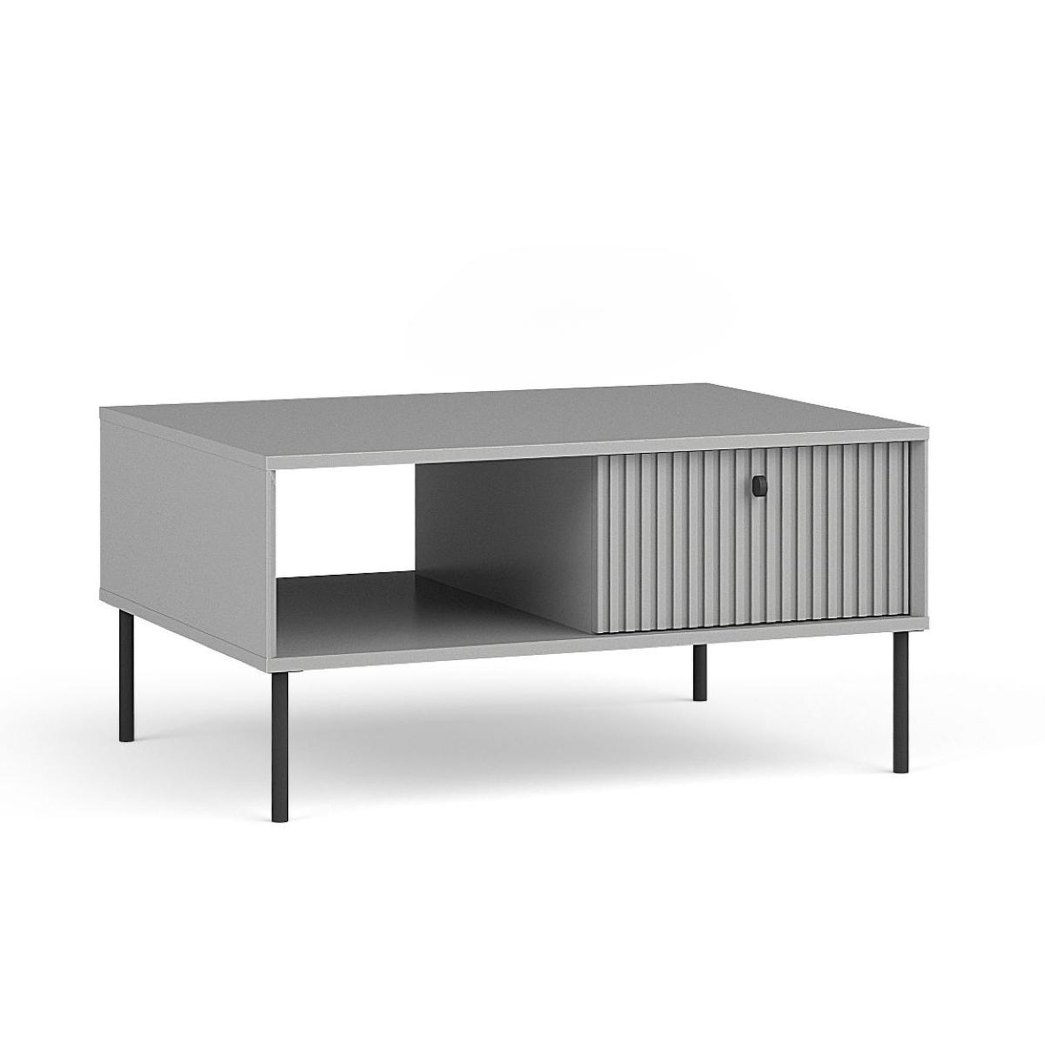 JLC KREATION Table basse moderne grise avec tiroir simy