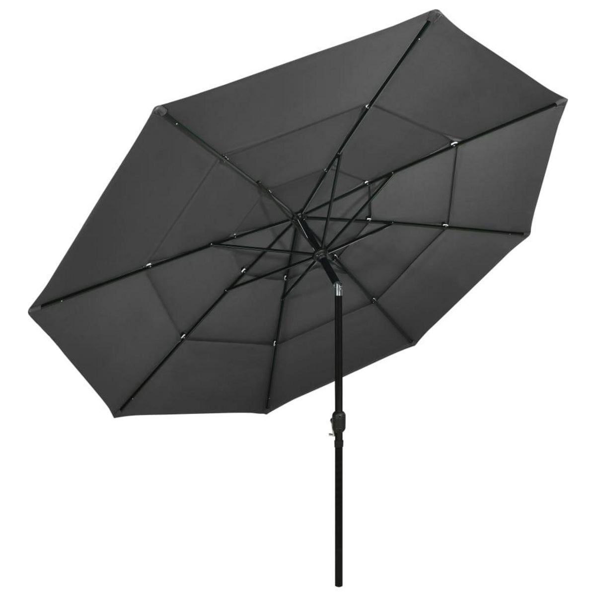 VIDAXL Parasol de jardin a 3 niveaux avec mat en aluminium anthracite