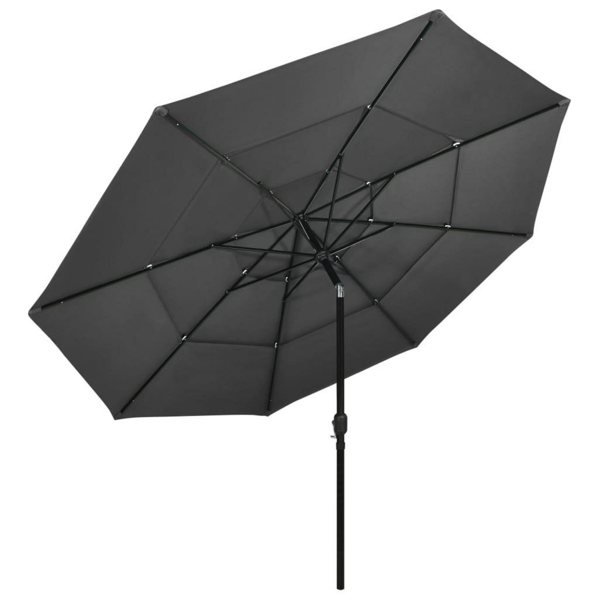VIDAXL Parasol de jardin a 3 niveaux avec mat en aluminium anthracite