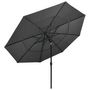 Voir la diapositive 2 : VIDAXL Parasol de jardin a 3 niveaux avec mat en aluminium anthracite