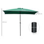 Voir la diapositive 3 : OUTSUNNY Parasol inclinable rectangulaire métal polyester haute densité 2,95L x 1,95l x 2,4H m vert