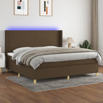 VIDAXL Sommier a lattes de lit matelas et LED Marron fonce 200x200 cm