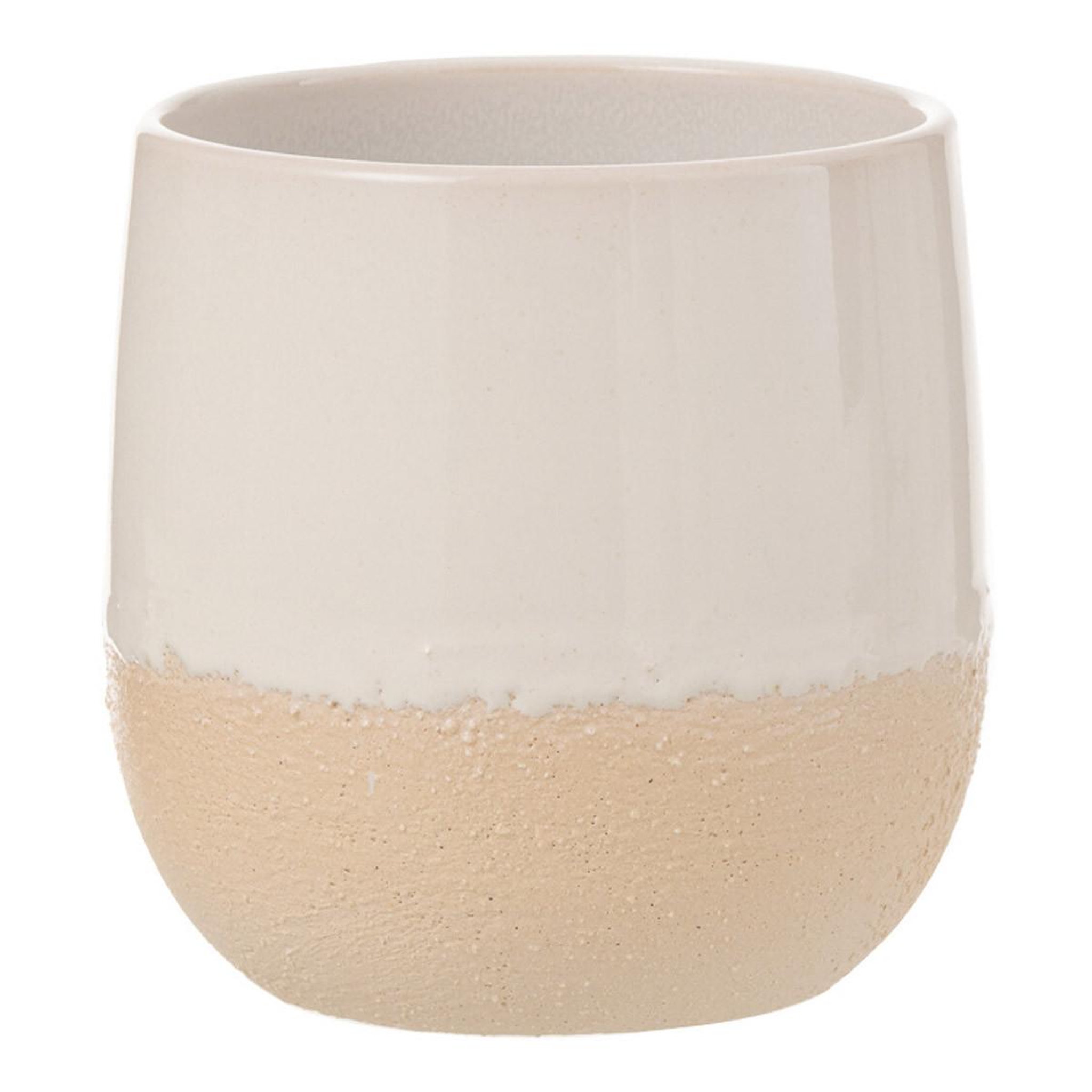 J-LINE Cache-pot en céramique  maru  17cm blanc
