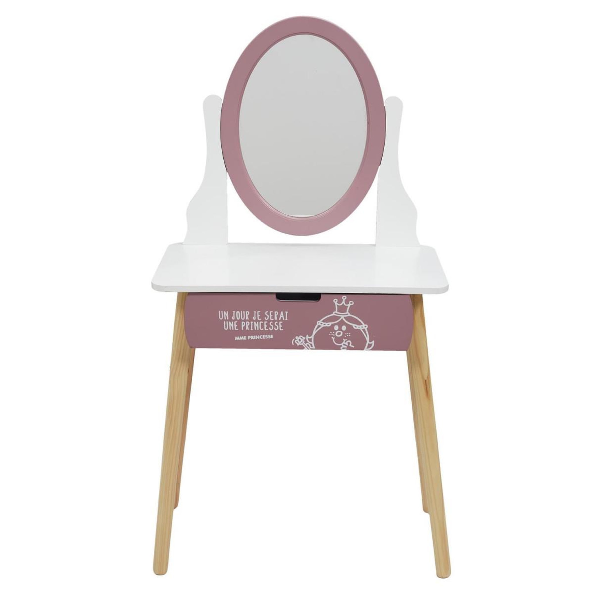 Voir la diapositive 2 : The Home Deco Factory Coiffeuse enfant  madame princesse  108cm rose