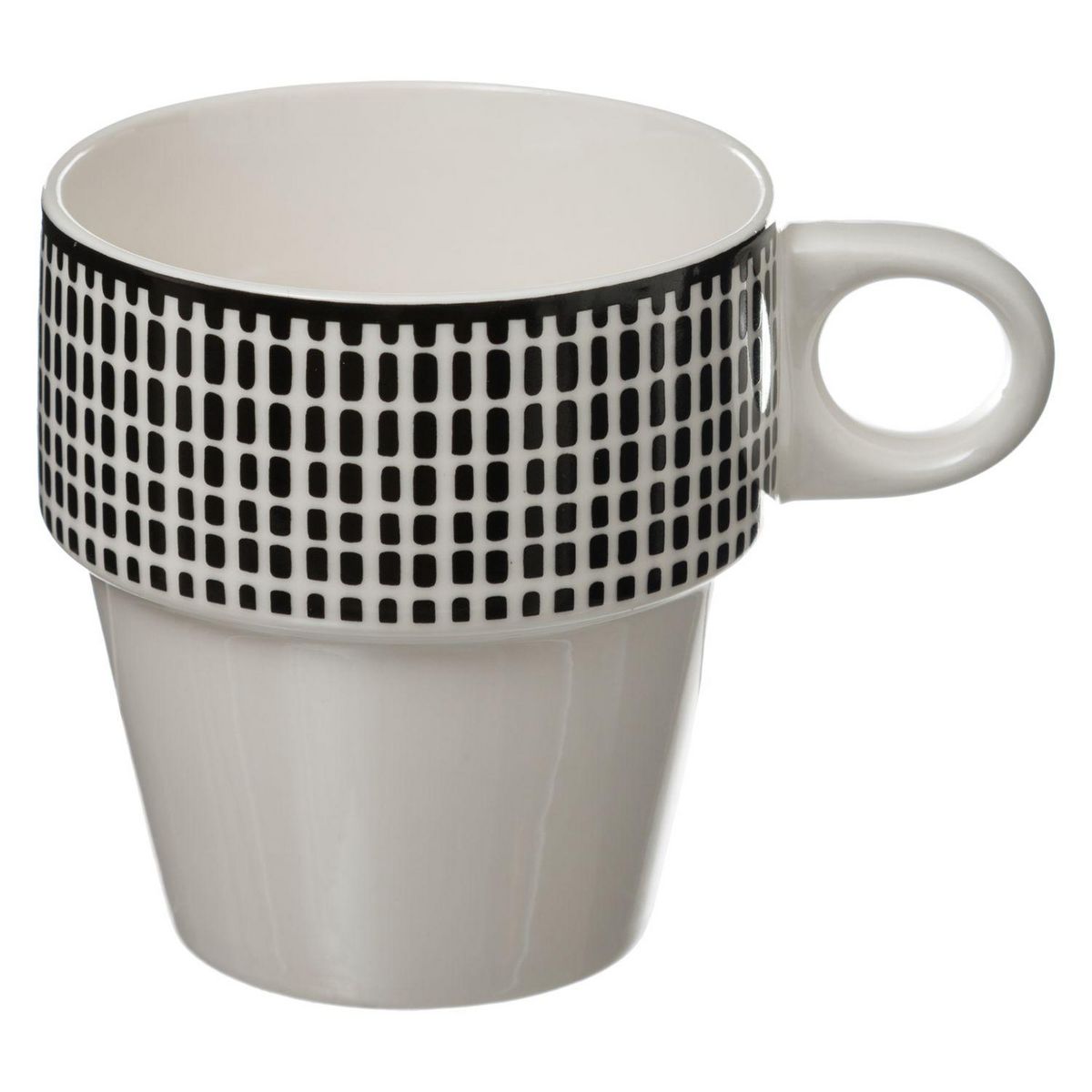 ATMOSPHERA 4 Mugs avec support Bohemia - Noir et blanc