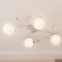 Voir la diapositive 3 : VIDAXL Plafonnier avec abat-jour ronds en verre pour 4 LED G9