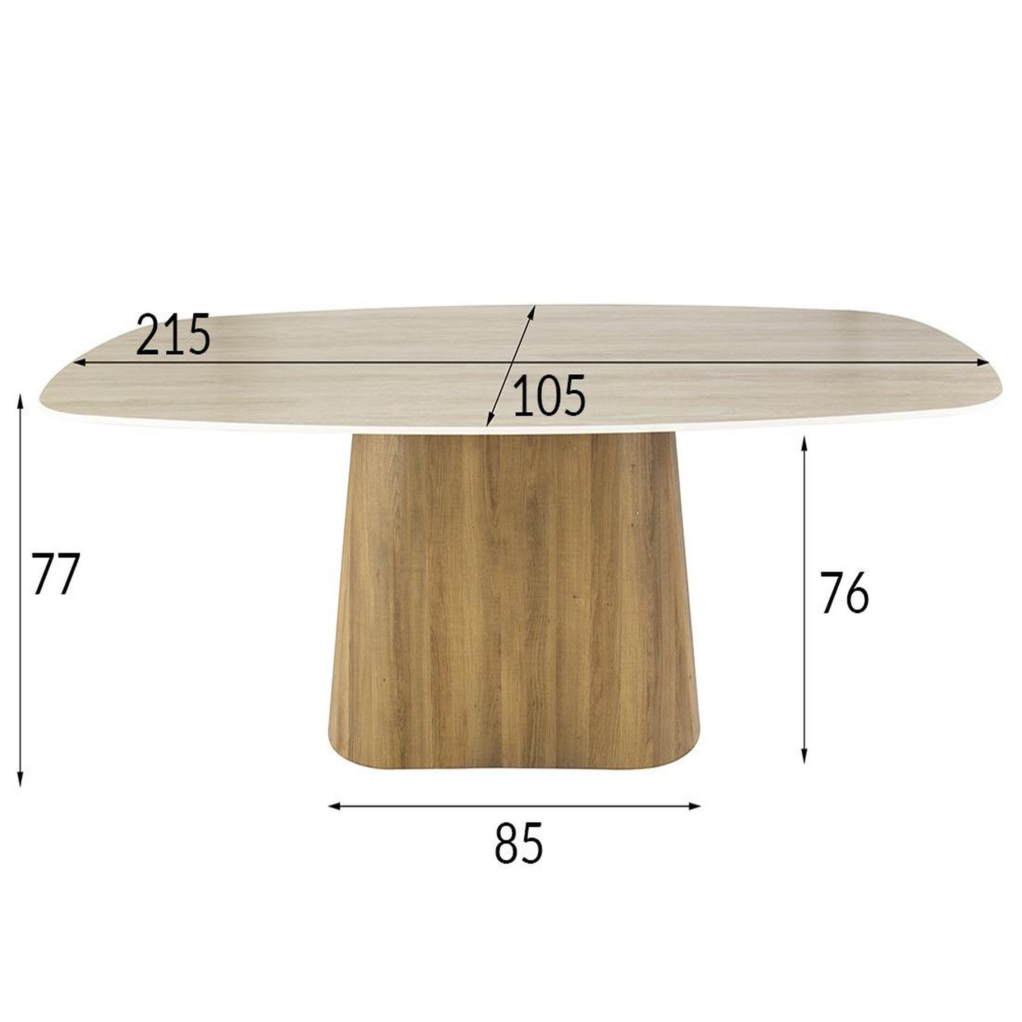 Voir la diapositive 6 : BEST MOBILIER Amara - table à manger - plateau effet travertin - 4 à 8 personnes