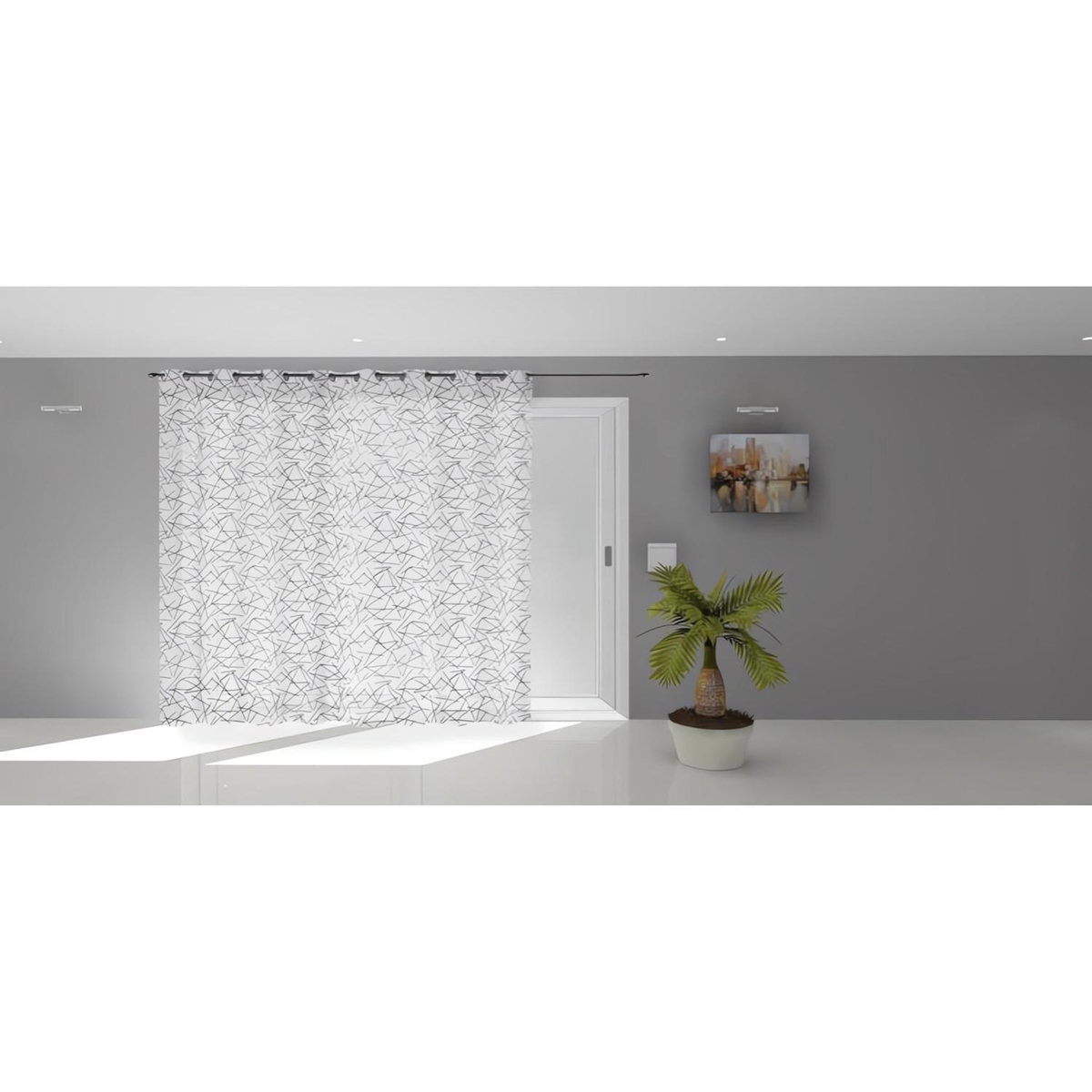 SOLEIL D'OCRE Voile oeillets baie vitrée 280x250 cm LUC, par Soleil d'Ocre