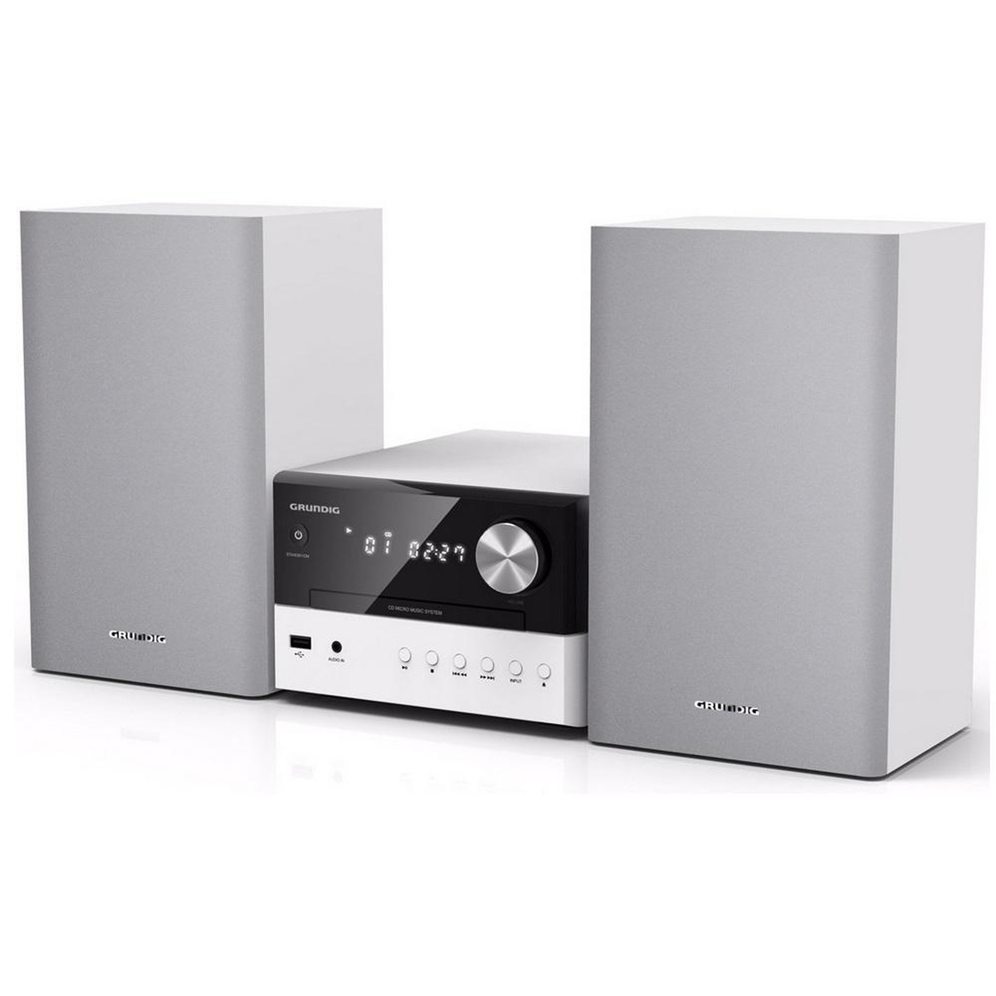 Voir la diapositive 1 : Grundig Micro-chaîne 30w blanc avec bluetooth - m1050dabw