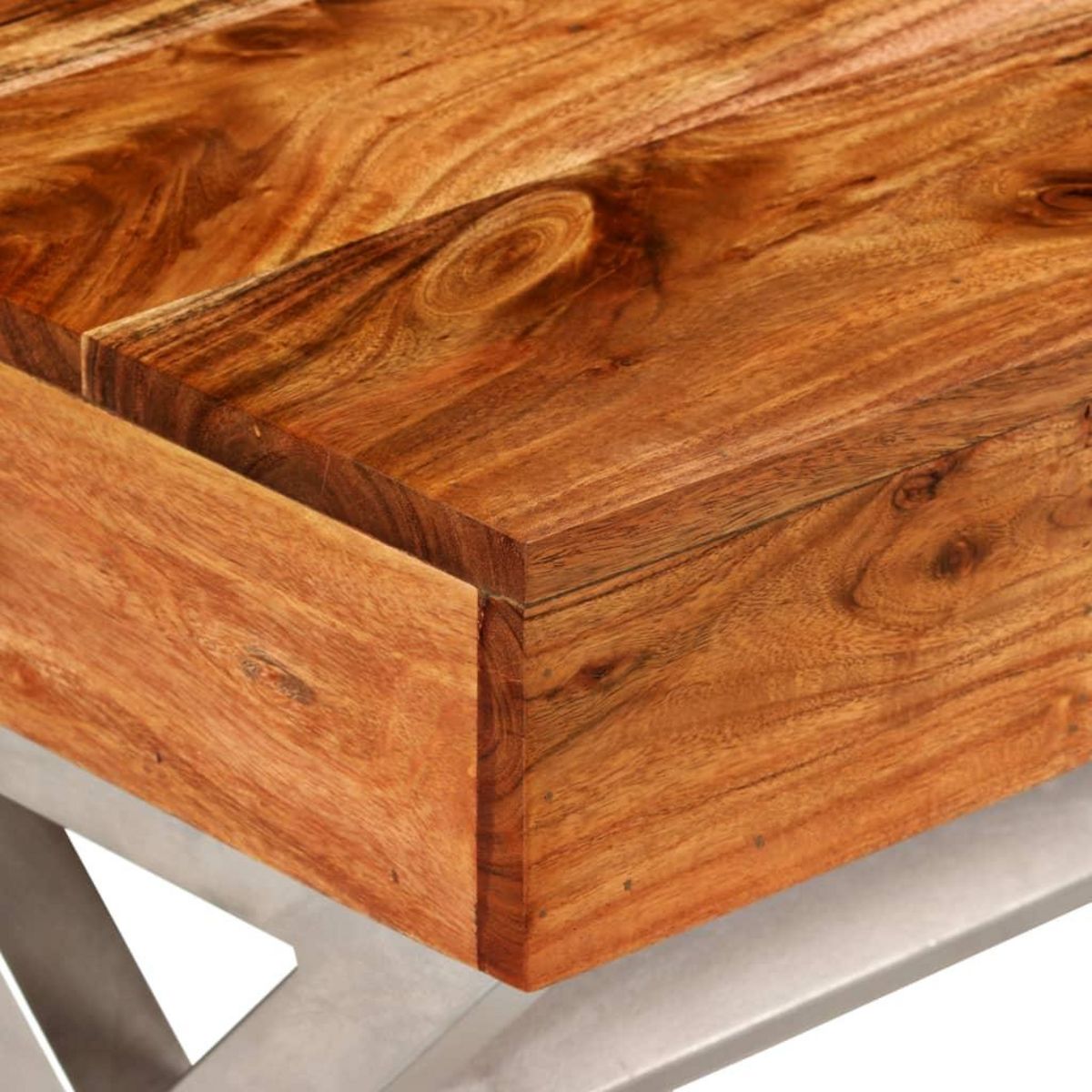 VIDAXL Meuble TV avec tiroirs bois d'acacia massif 140 cm