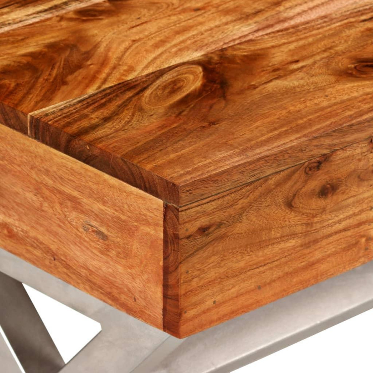 VIDAXL Meuble TV avec tiroirs bois d'acacia massif 140 cm