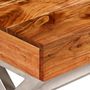 Voir la diapositive 4 : VIDAXL Meuble TV avec tiroirs bois d'acacia massif 140 cm