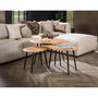 Voir la diapositive 1 : LISA DESIGN Kota - lot de 3 tables basses - bois massif d'acacia