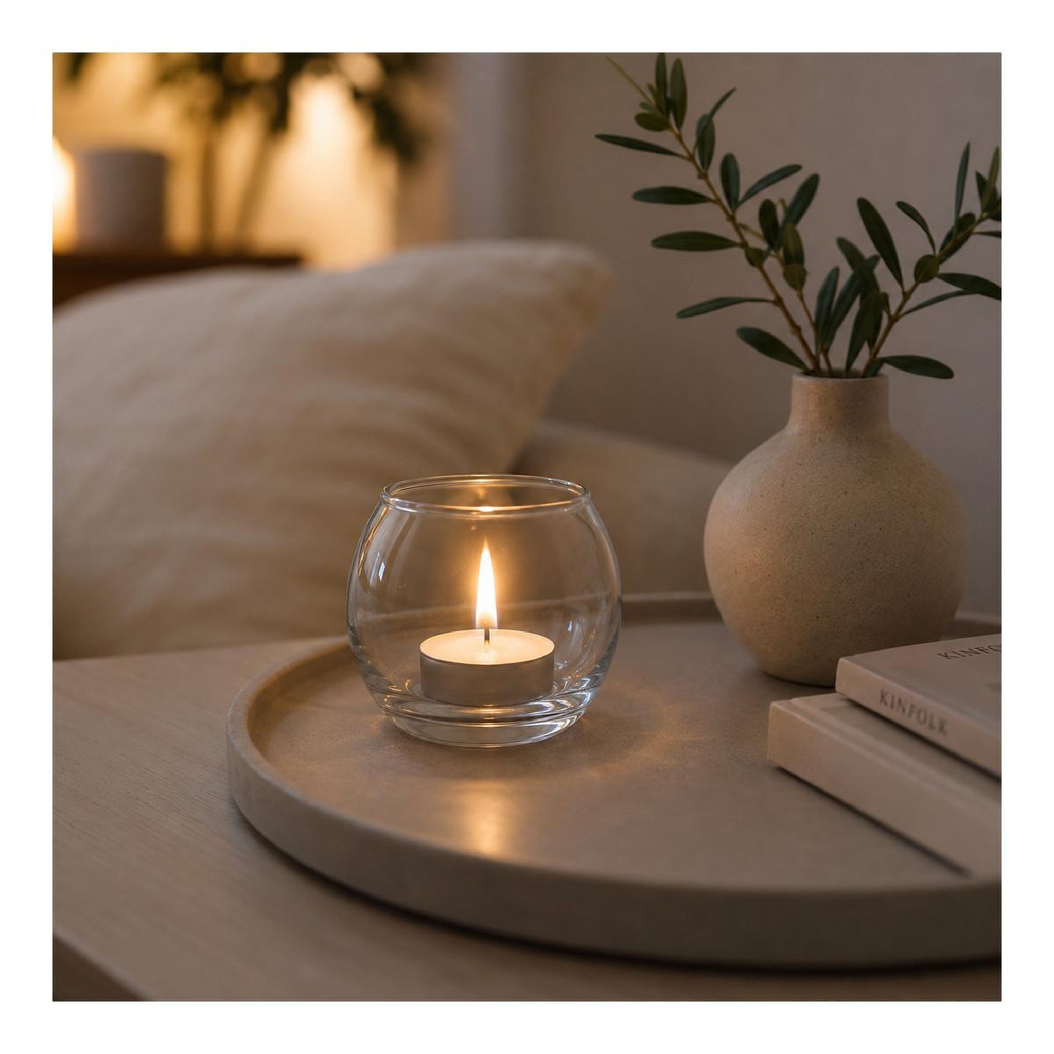 Voir la diapositive 2 : ATMOSPHERA Photophore en Verre  Rond  7cm Transparent
