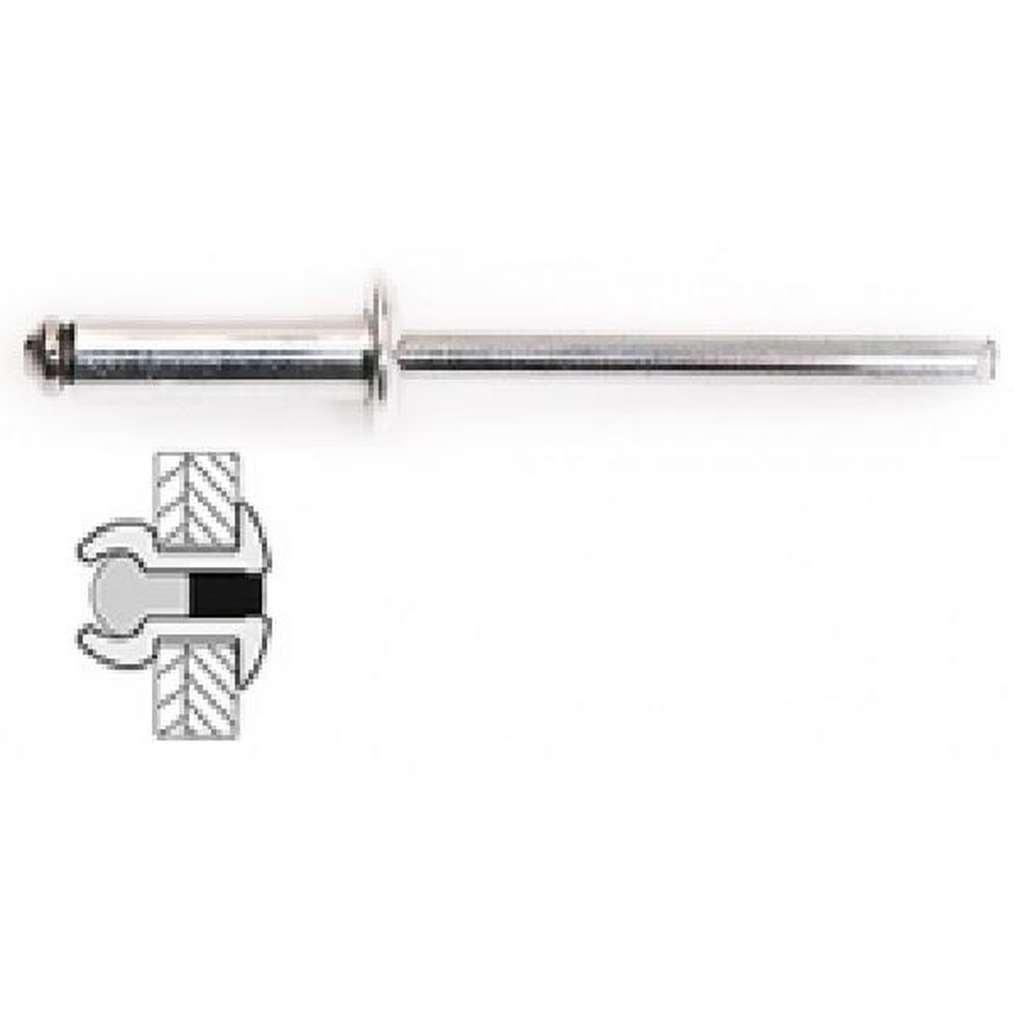TECHMAN 50 rivets alu / alu à tête plate Ø 4,8 x 8 mm