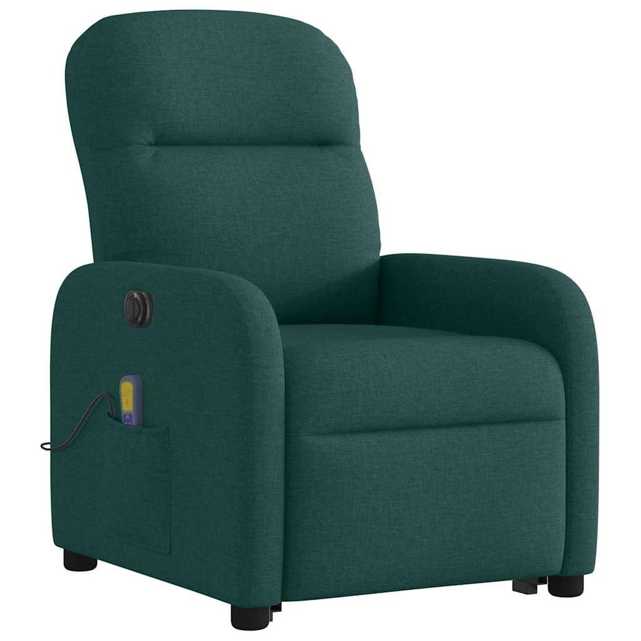 Voir la diapositive 4 : VIDAXL Fauteuil inclinable de massage electrique Vert fonce Tissu
