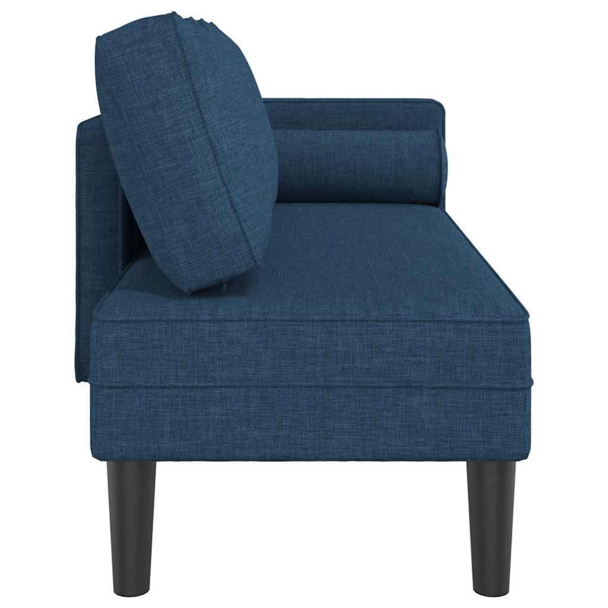 VIDAXL Chaise longue avec coussins bleu tissu
