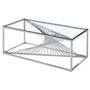 Voir la diapositive 2 : Paris Prix Table Basse Design en Verre  Tanya  120cm Argent