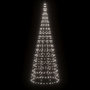 Voir la diapositive 3 : VIDAXL Sapin de Noël a LED sur mat de drapeau 550 LED blanc 300 cm