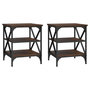 Voir la diapositive 2 : VIDAXL Tables d'appoint 2 pcs Chene marron 40x42x50 cm Bois ingenierie