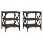 Voir la diapositive 2 : VIDAXL Tables d'appoint 2 pcs Chene marron 40x42x50 cm Bois ingenierie