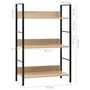 Voir la diapositive 6 : VIDAXL Bibliotheque a 3 niveaux chene 60x27,6x90,5cm bois d'ingenierie