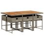 Voir la diapositive 4 : VIDAXL Ensemble a manger de jardin et coussins 7 pcs gris rotin