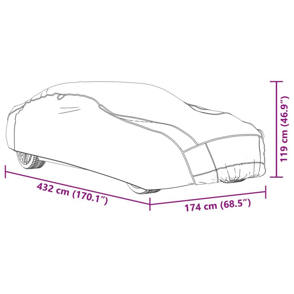 VIDAXL Housse de voiture berline protection contre la grele complete M