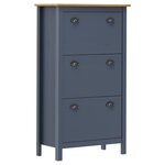 VIDAXL Armoire a chaussures Hill Gris 72x35x124 cm Bois de pin solide