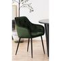 Voir la diapositive 2 : TOILINUX Lot de 2 Chaises de salle à manger Florie avec accoudoirs effet velours