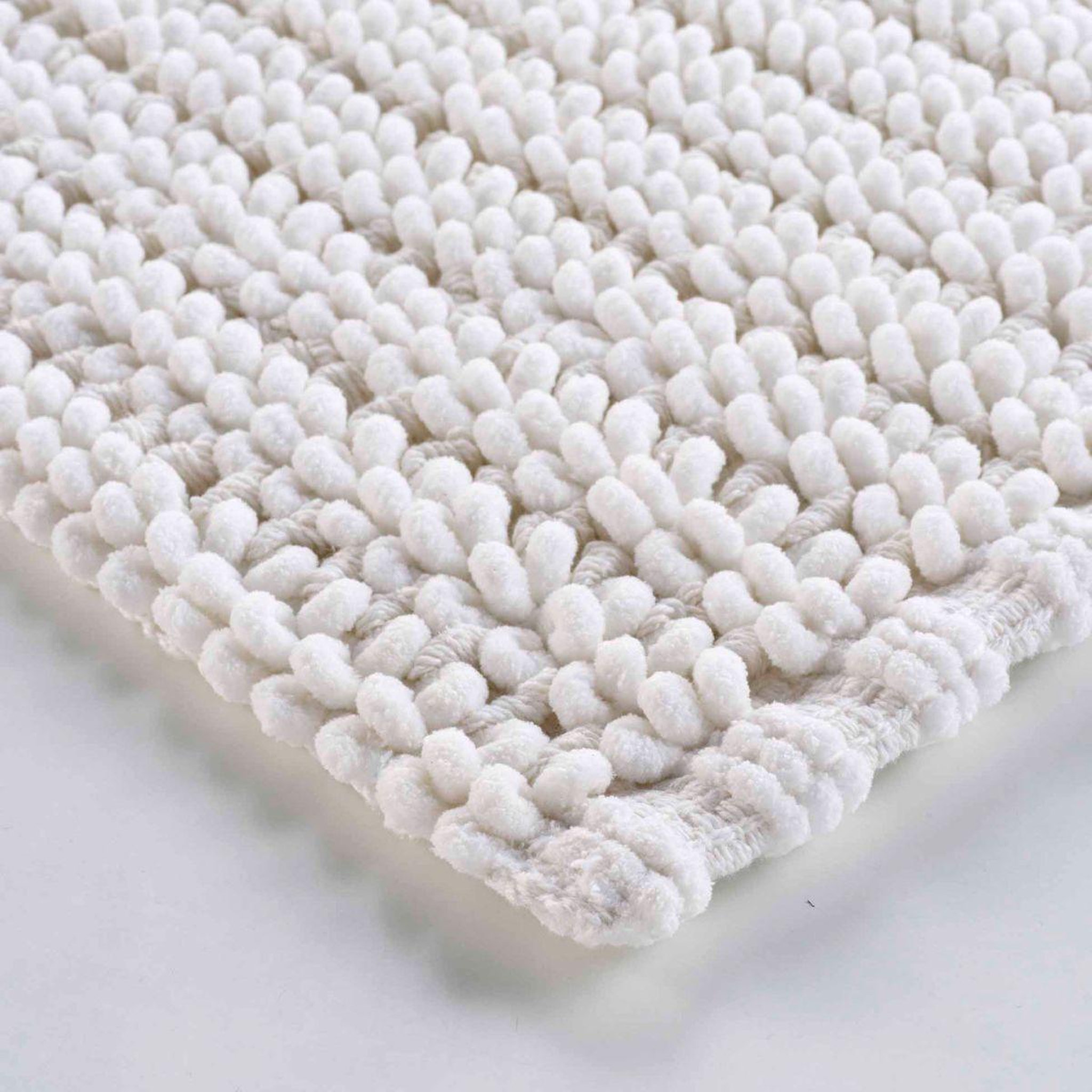 Voir la diapositive 3 : Douceur d'Intérieur Tapis de bain en chenille  voltis  50x80cm blanc