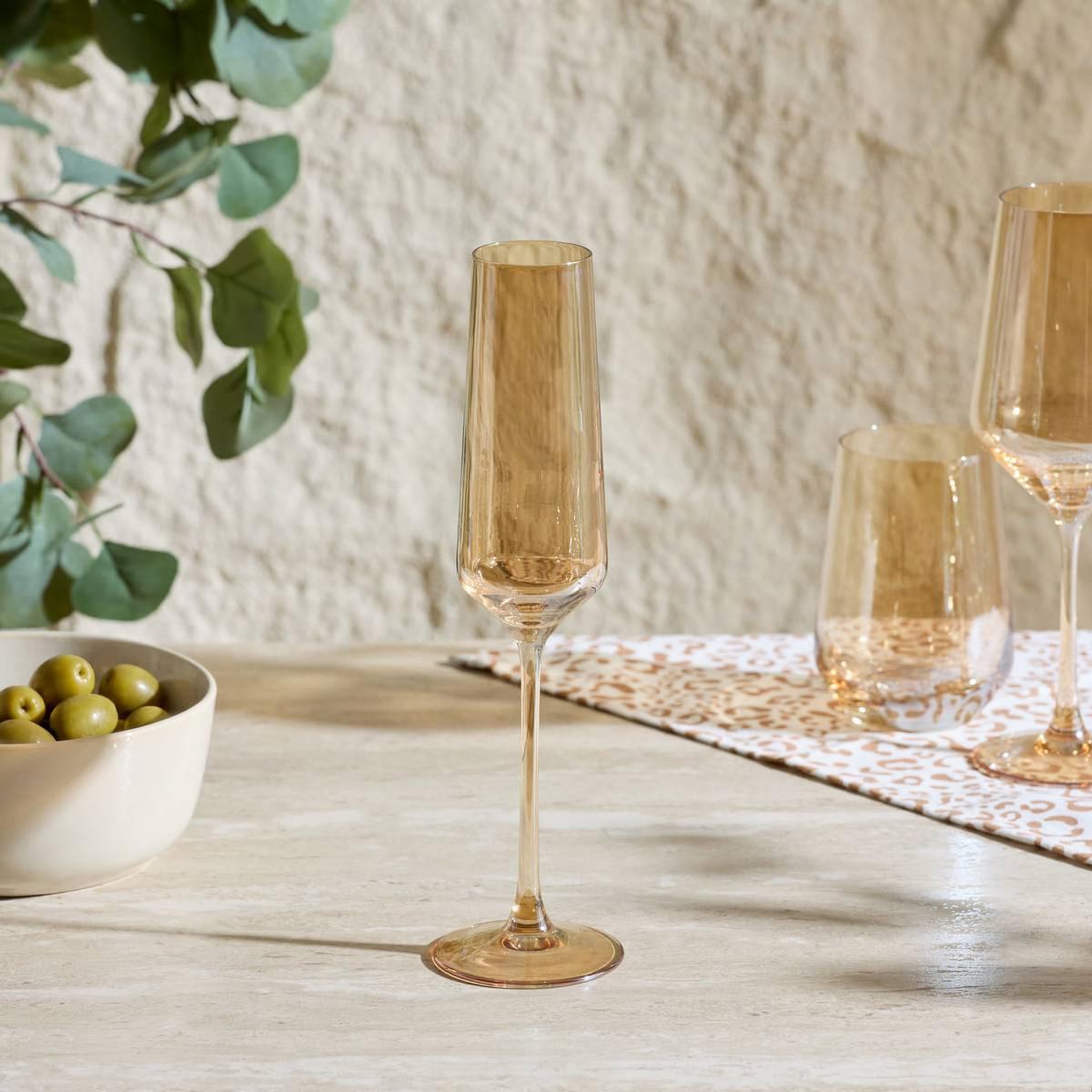 Voir la diapositive 3 : SECRET DE GOURMET Lot de 4 flûtes à champagne  ambre  20cl ambre