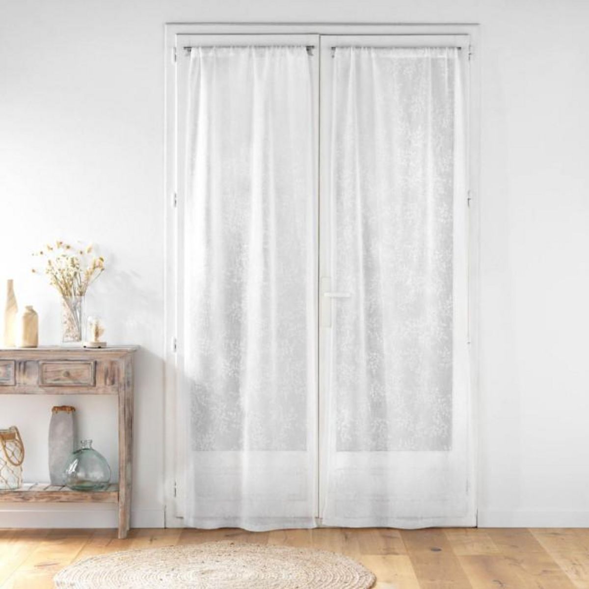 Paris Prix Paire de Voilages Passe-Tringle  Karla  70x240cm Blanc