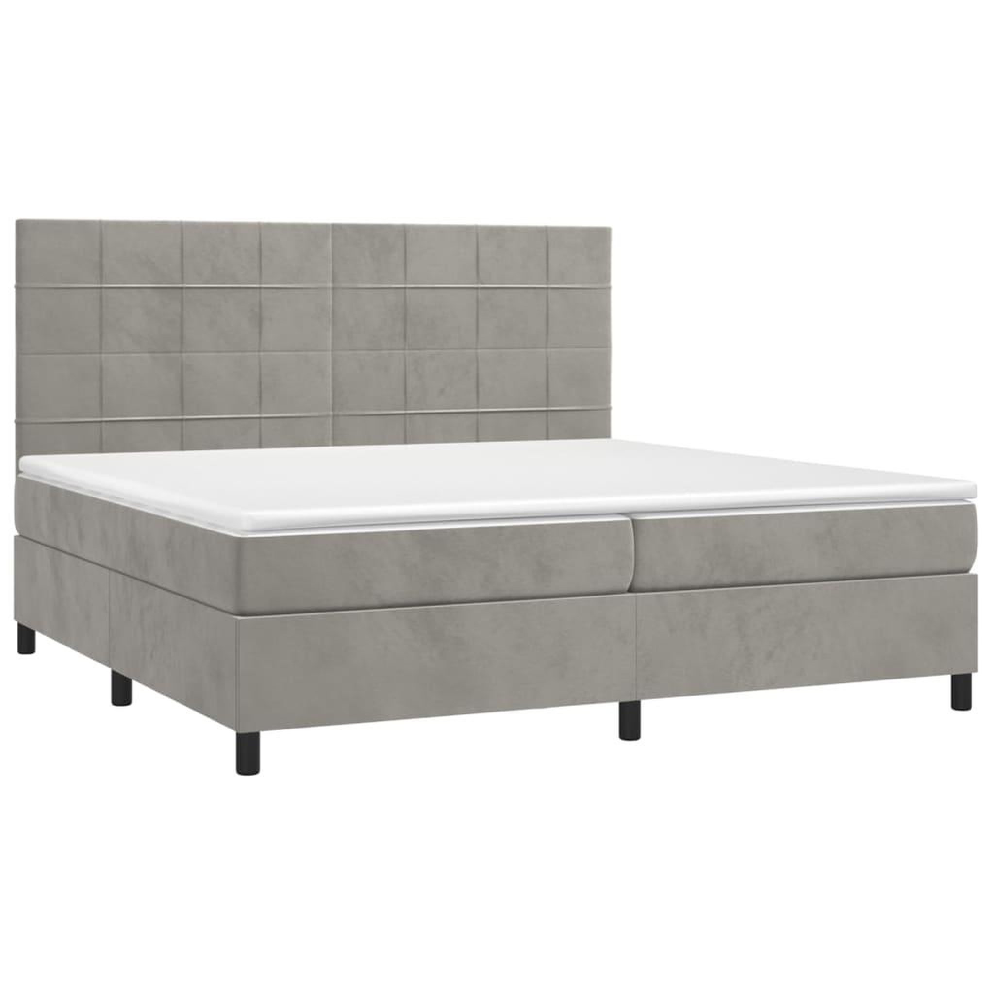 Voir la diapositive 3 : VIDAXL Sommier a lattes de lit matelas et LED Gris clair 200x200 cm